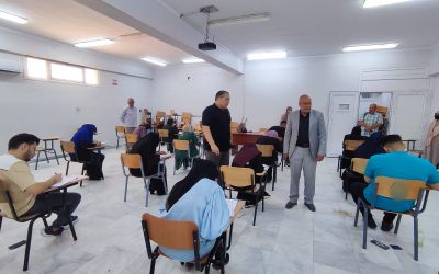 General Registrar of Sabratha University, accompanied by the Director of the Study and Examinations Office in the General Registrar’s Department